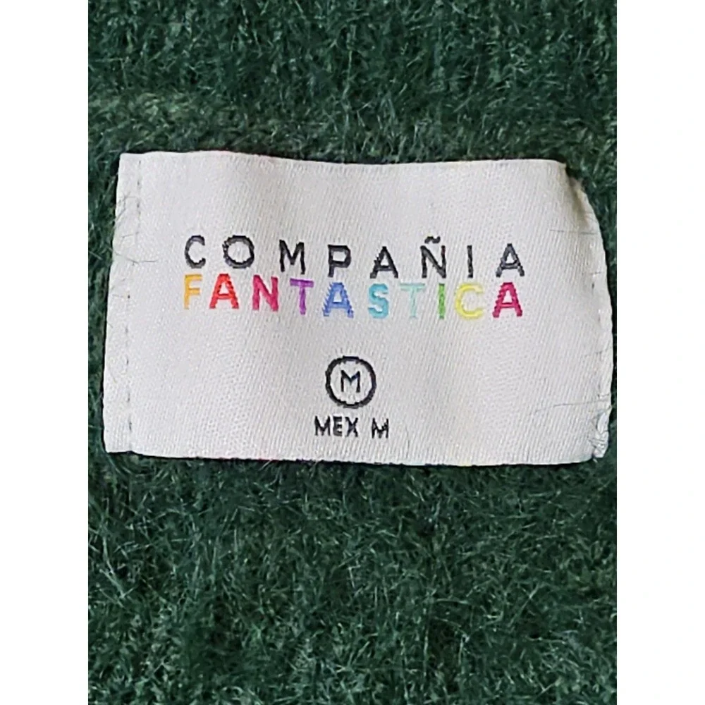 Compania Fantastica Stripe Print Textured Fuzzy‎ Knit Sweater Womens Medium
